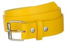 yellow manufactured leather 1-1/2" belt strap with buckle