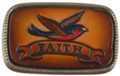 bird and faith top-grain leather inlay western buckle