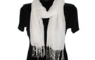 gauzy white summer fringe scarf