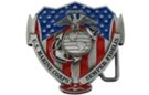 marine corps insignia and USA shield belt buckle