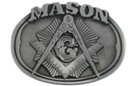 fremasons oval pewter belt buckle