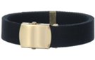 black cotton 1-1/4" medium weight military web belt