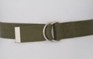 mens dusty olive cotton D-ring canvas belt