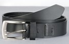 full grain harness-strap leather belt with nickel polish buckle