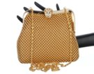 gold clip-top metal mesh evening bag