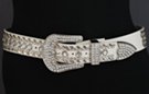 rhinestone cowgirl metal lace and stones western belt with rhinestone buckle