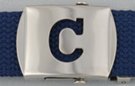 block initial "C" military buckle
