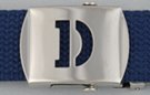 block initial "D" military buckle