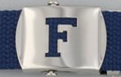 block initial "F" military buckle