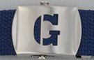 block initial "G" military buckle