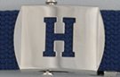 block initial "H" military buckle