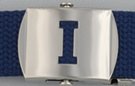 block initial "I" military buckle