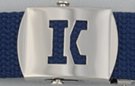 block initial "K" military buckle