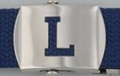 block initial "L" military buckle