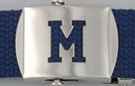 block initial "M" military buckle
