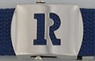 block initial "R" military buckle