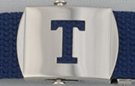 block initial "T" military buckle