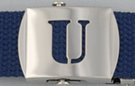 block initial "U" military buckle