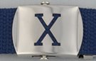 block initial "X" military buckle