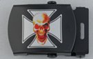 iron cross and skull decal steel military-style buckle