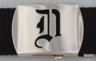 Gothic initial "D" military buckle