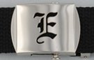 Gothic initial "E" military buckle