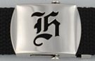 Gothic initial "H" military buckle