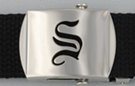 Gothic initial "S" military buckle