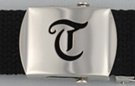 Gothic initial "T" military buckle