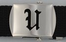 Gothic initial "U" military buckle