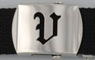 Gothic initial "V" military buckle