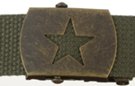 antique brass 5-point star military buckle