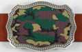 military camouflage rectangular buckle with rivet pattern pewter edge