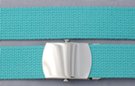 aqua military-style cotton blend web belt