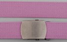 mauve 1-1/4" military-style cotton blend web belt
