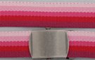 military web belt; graduated red stripes