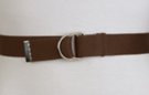 narrow dark brown D-ring canvas belt