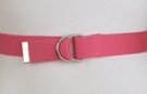 narrow fuchsia color D-ring canvas belt