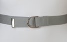narrow gray D-ring canvas belt