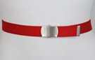 cherry red narrow military web belt