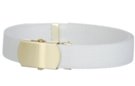 white narrow military web belt