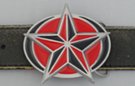 red and black nautical star tatoo belt buckle