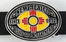 oval belt buckle of the New Mexico state flag