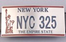 New York license plate belt buckle with Statue of Liberty