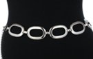 large oblong ring silver chain belt