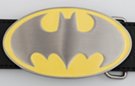 oval bat silhouette yellow enameled belt buckle