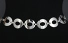 curved mirror oval ring wide silver chain belt