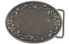 simple oval pewter western belt buckle