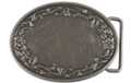 simple oval pewter western belt buckle