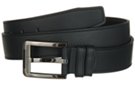 black oxhide embossed leather casual dress belt, sunburst buckle